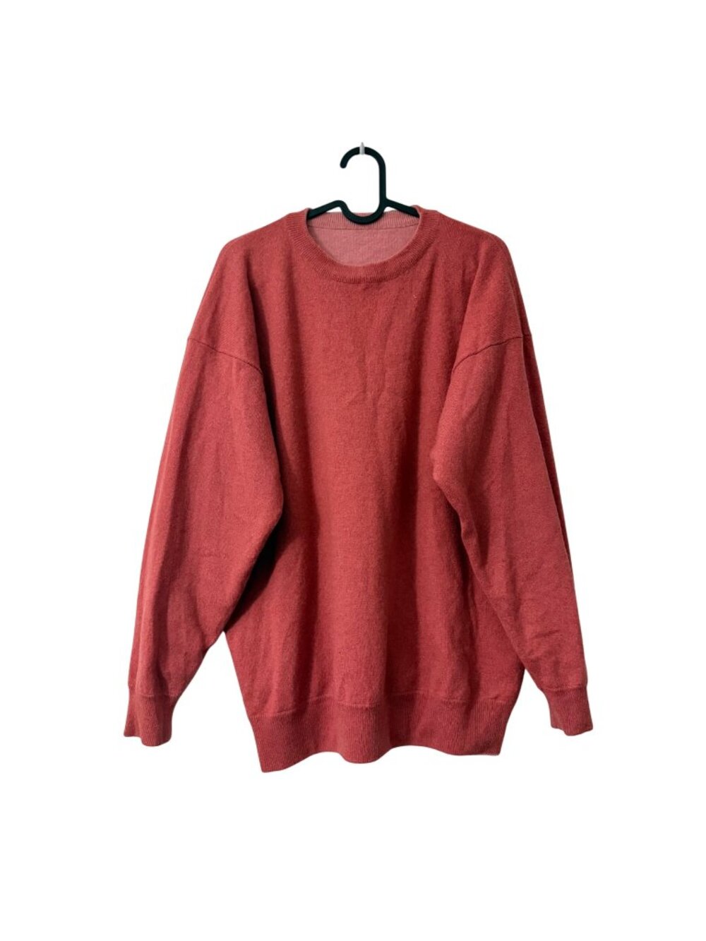VTG Pink Coral Thick Cashmere Reversible Crewneck Pullover Sweater Womens Large